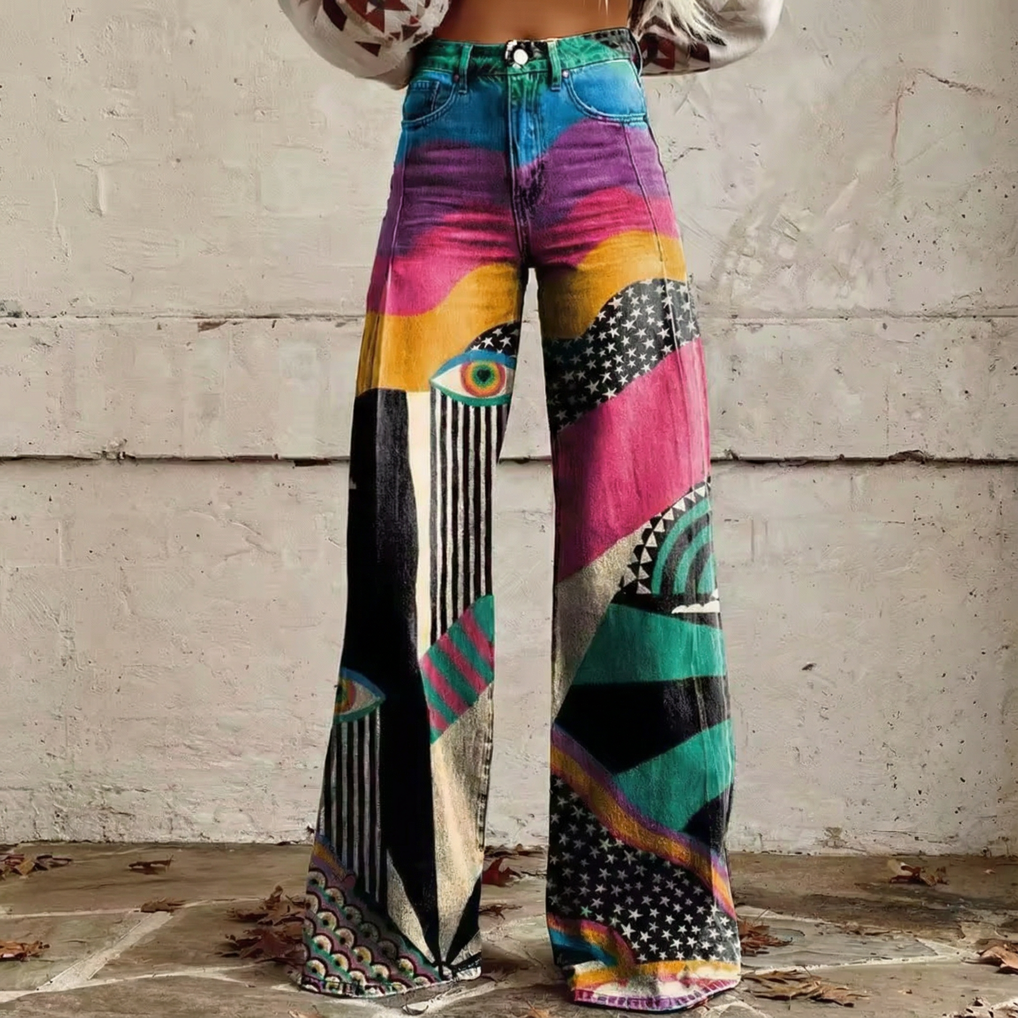 Anja - Lockere Boho-Hose im Vintage-Look