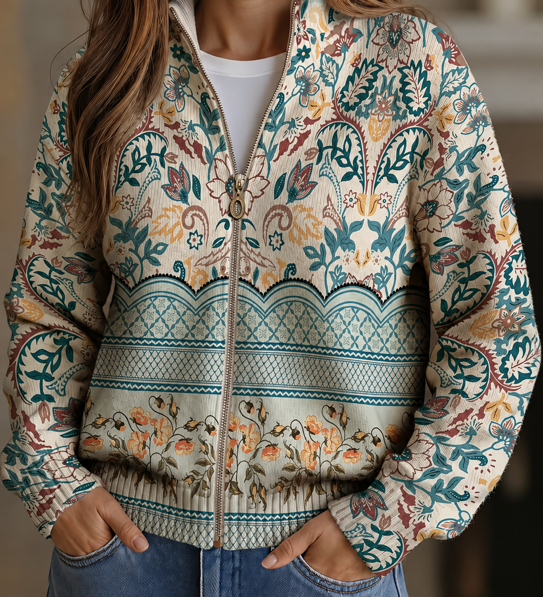 Annika - Cardigan mit Vintage-Blumenmuster