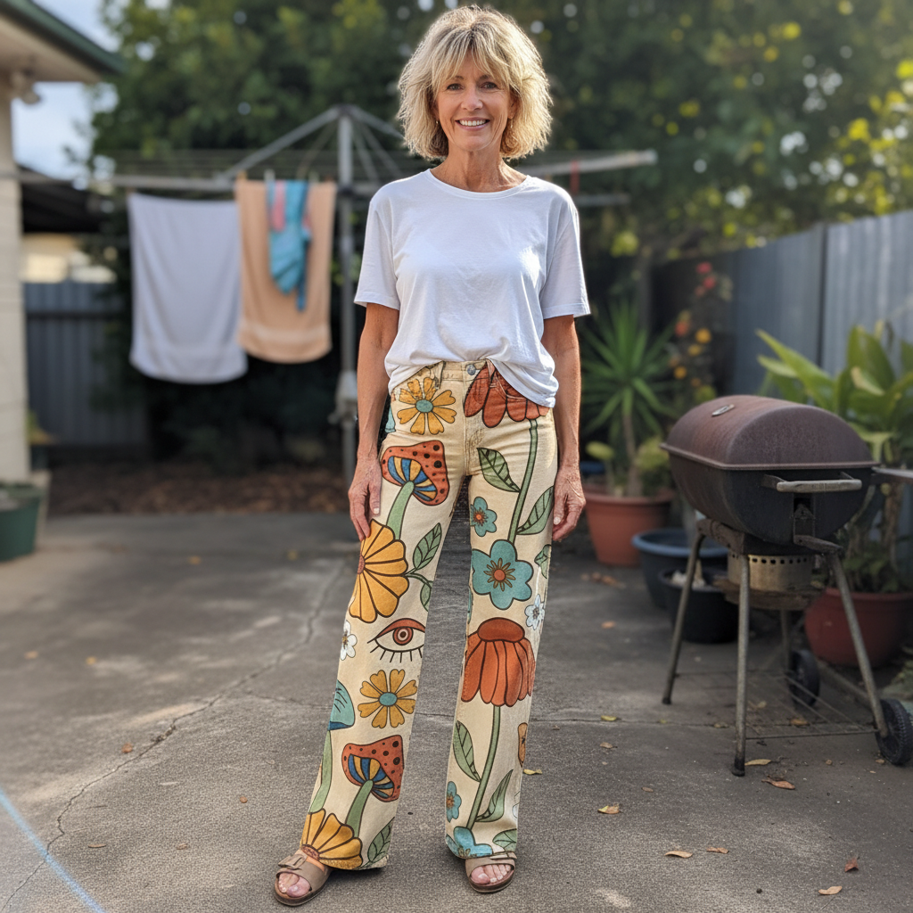 Heike - Weite Hose im Boho-Stil