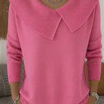 Katrin - Pullover mit auffälligem Kragen in Rosa