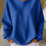 Alexandra - Pullover mit weitem Kragen in Blau
