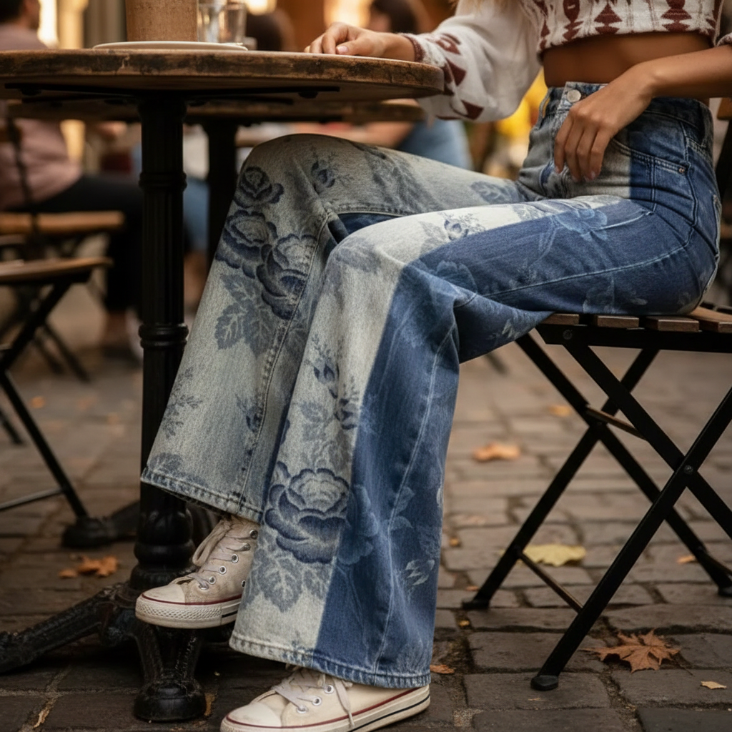 Julia - Zweifarbige Boho-Hose