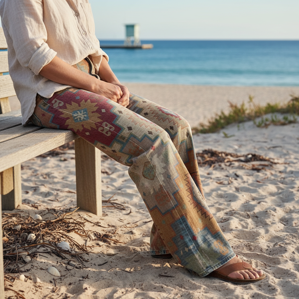 Tanja - Boho-Hose mit Retro-Muster