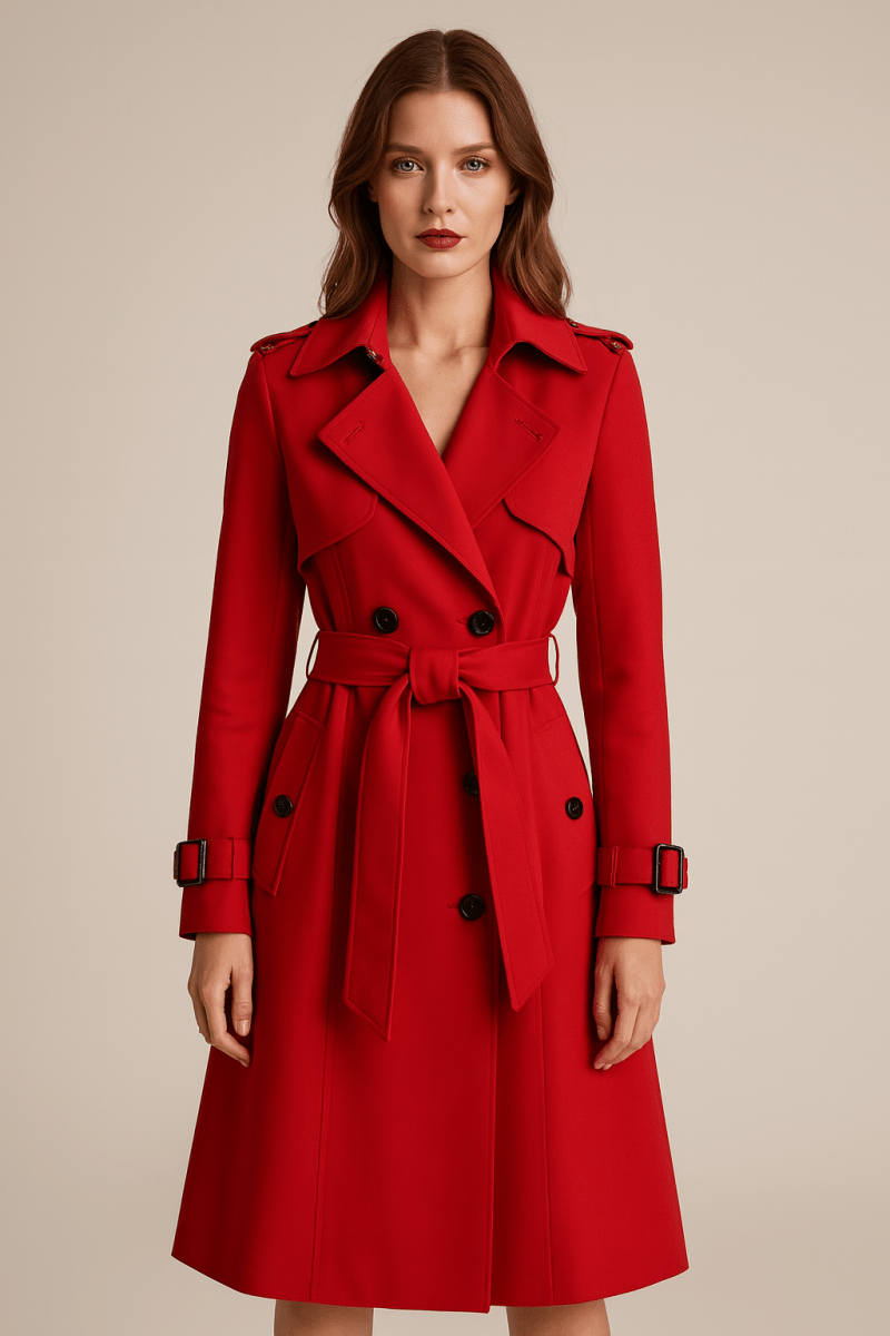 Franziska - Stylischer Trenchcoat - Rot