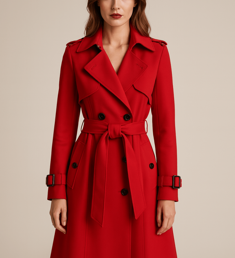 Franziska - Stylischer Trenchcoat - Rot