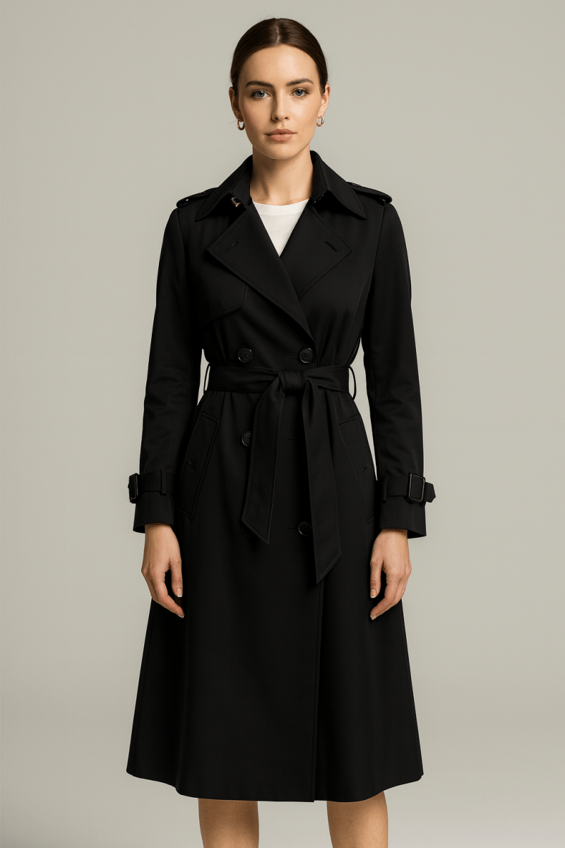 Franziska - Stylischer Trenchcoat - Schwarz