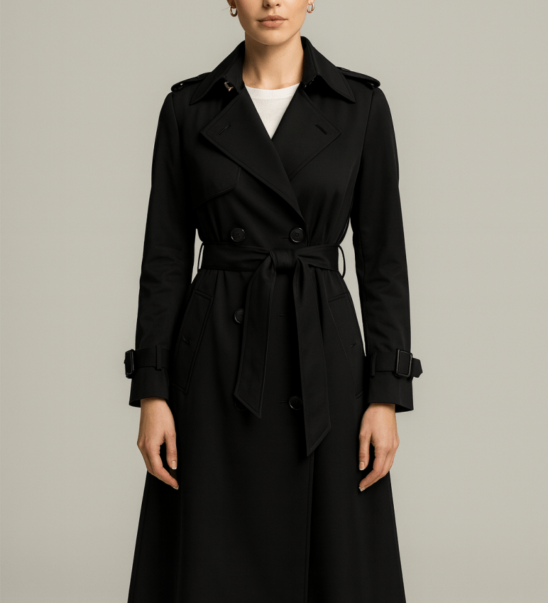 Franziska - Stylischer Trenchcoat - Schwarz