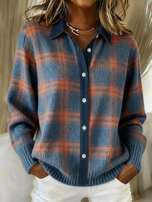 Anja - Weiche Hemd-Strickjacke