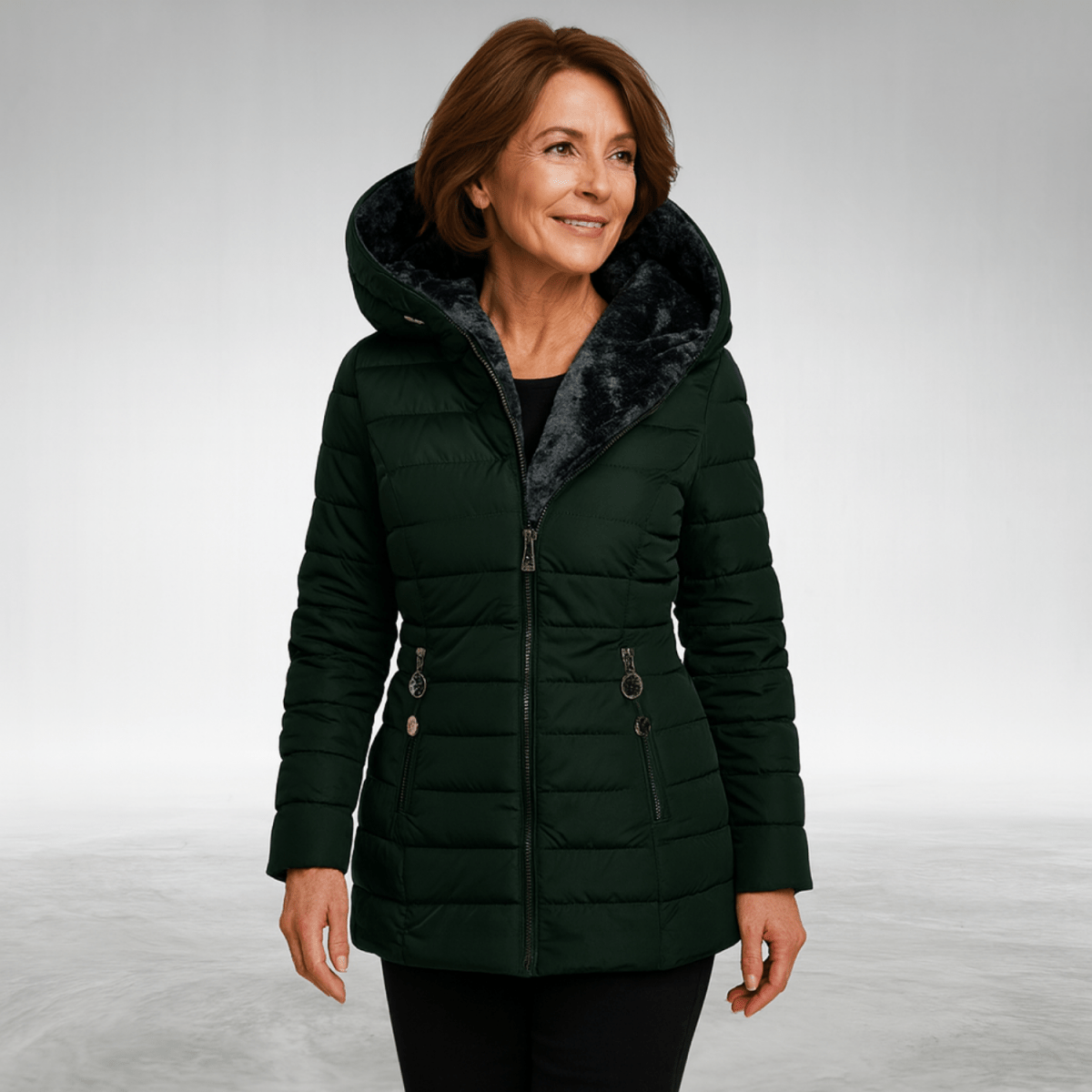 Maren - Kuschelig gefütterte Winterjacke - Dunkelgrün