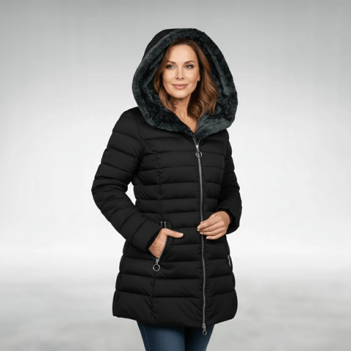 Maren - Kuschelig gefütterte Winterjacke - Schwarz