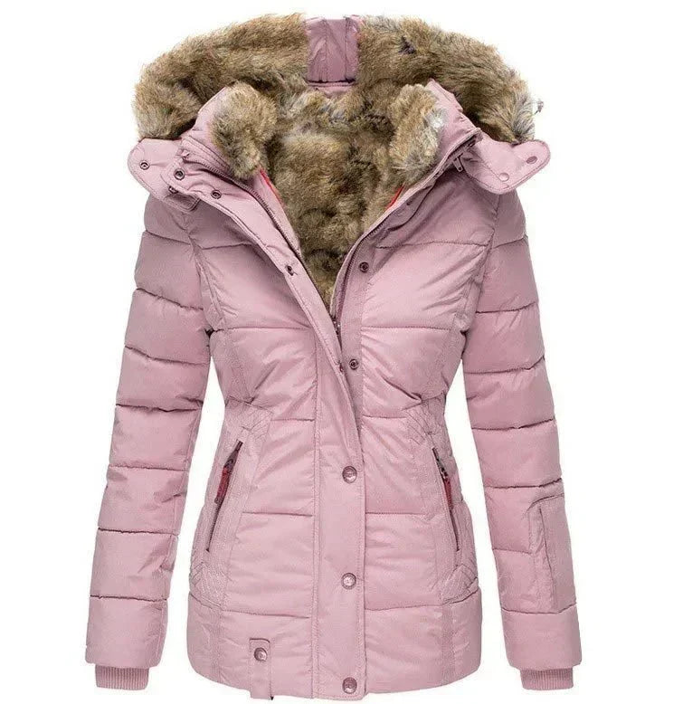 Nina - Kuschelig warme Winterjacke - Pink