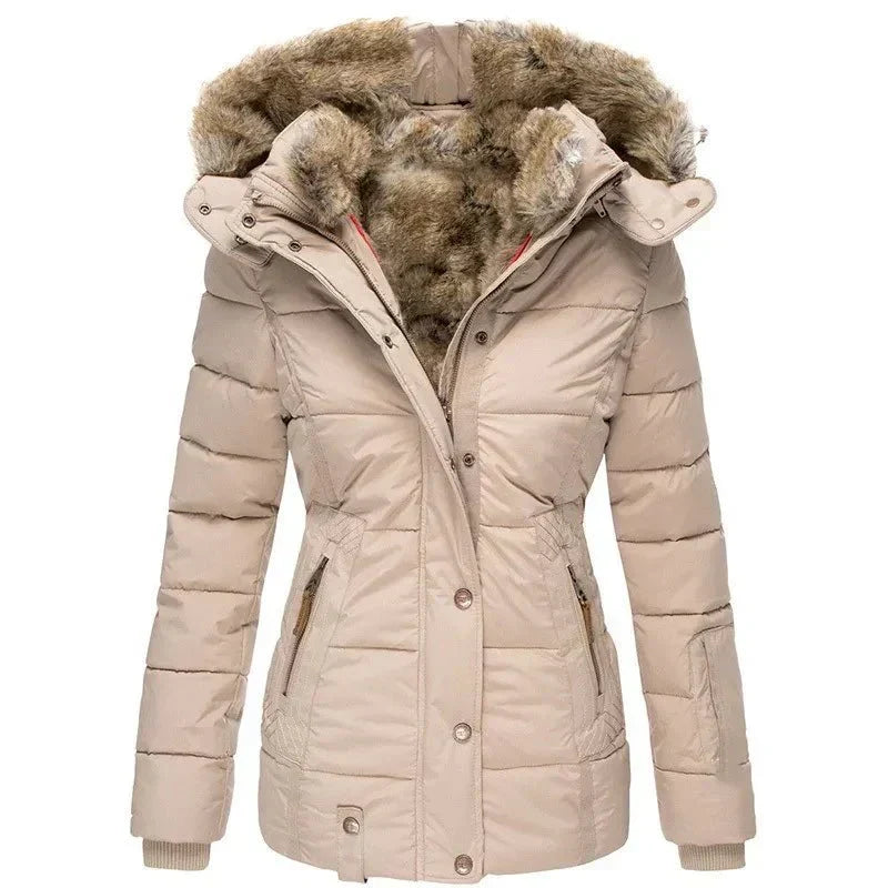 Nina - Kuschelig warme Winterjacke - Beige