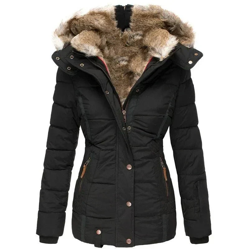 Nina - Kuschelig warme Winterjacke - Schwarz