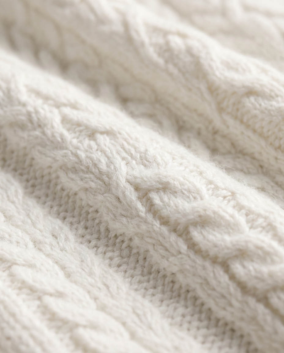 Christine - Zopfstrick-Pullover mit Zip in Creme