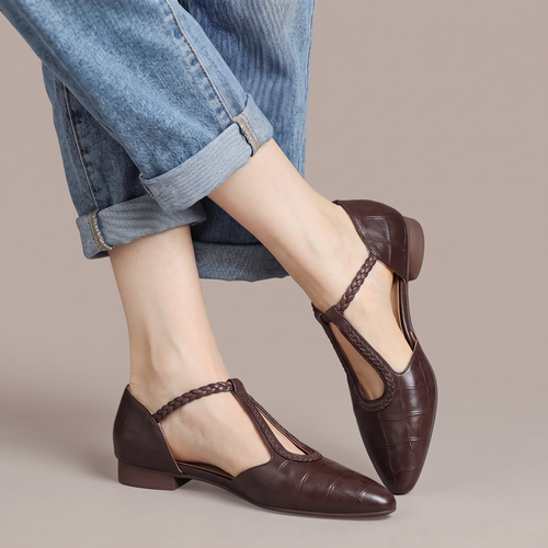 Claudia - Flache T-Steg-Schuhe