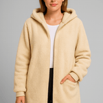 Kerstin - Kuscheliger Teddymantel - Apricot