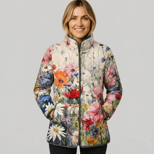 Gabriele - Geblümte Vintage-Steppjacke
