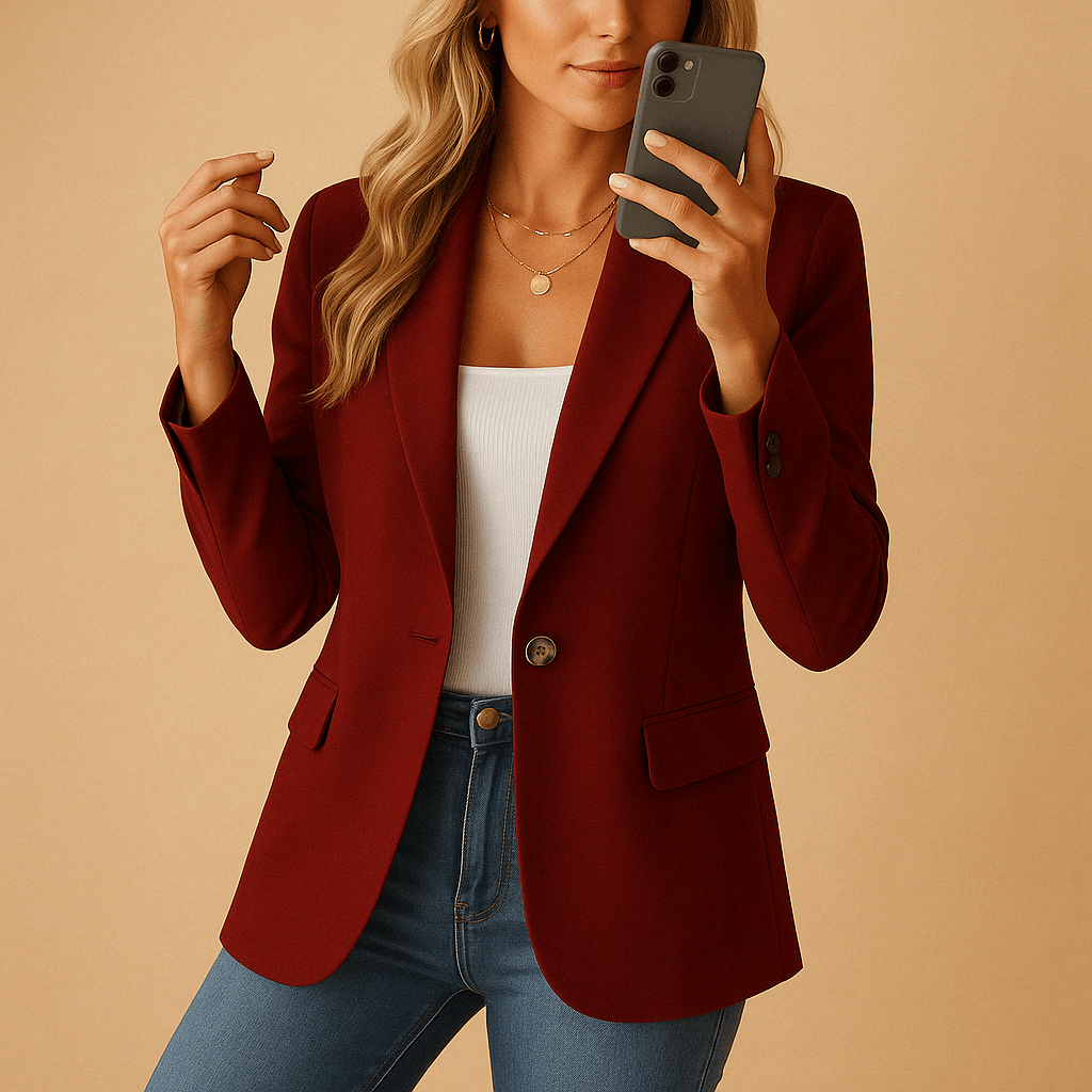 Andrea - Tailliierter Blazer - Dunkelrot