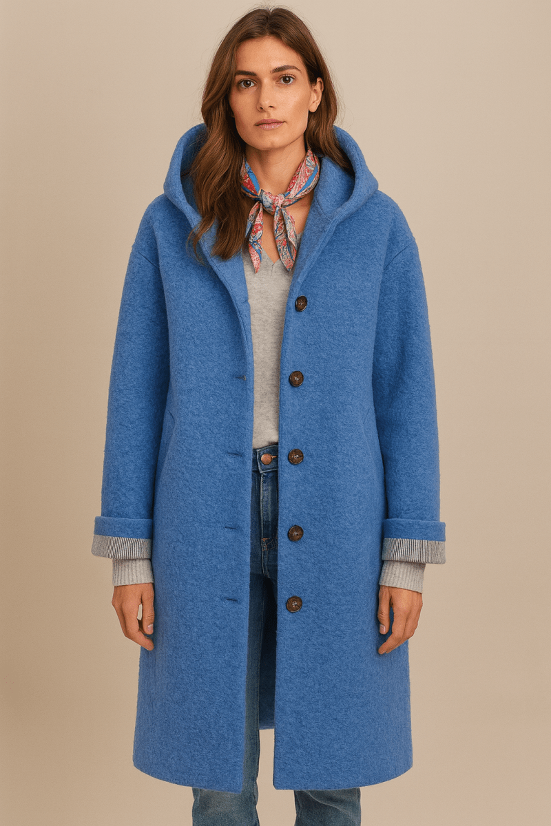 Stefanie - Eleganter Mantel - Blau