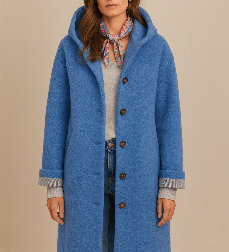 Stefanie - Eleganter Mantel - Blau