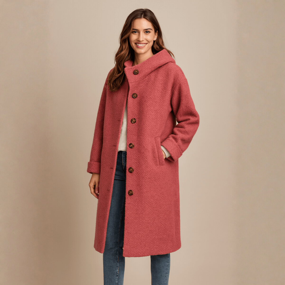 Stefanie - Eleganter Mantel - Pink