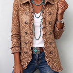 Dorothea - Florale Rüschenjacke im Vintage-Stil