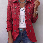 Nadine - Paisley-Rüschenjacke im Ombré