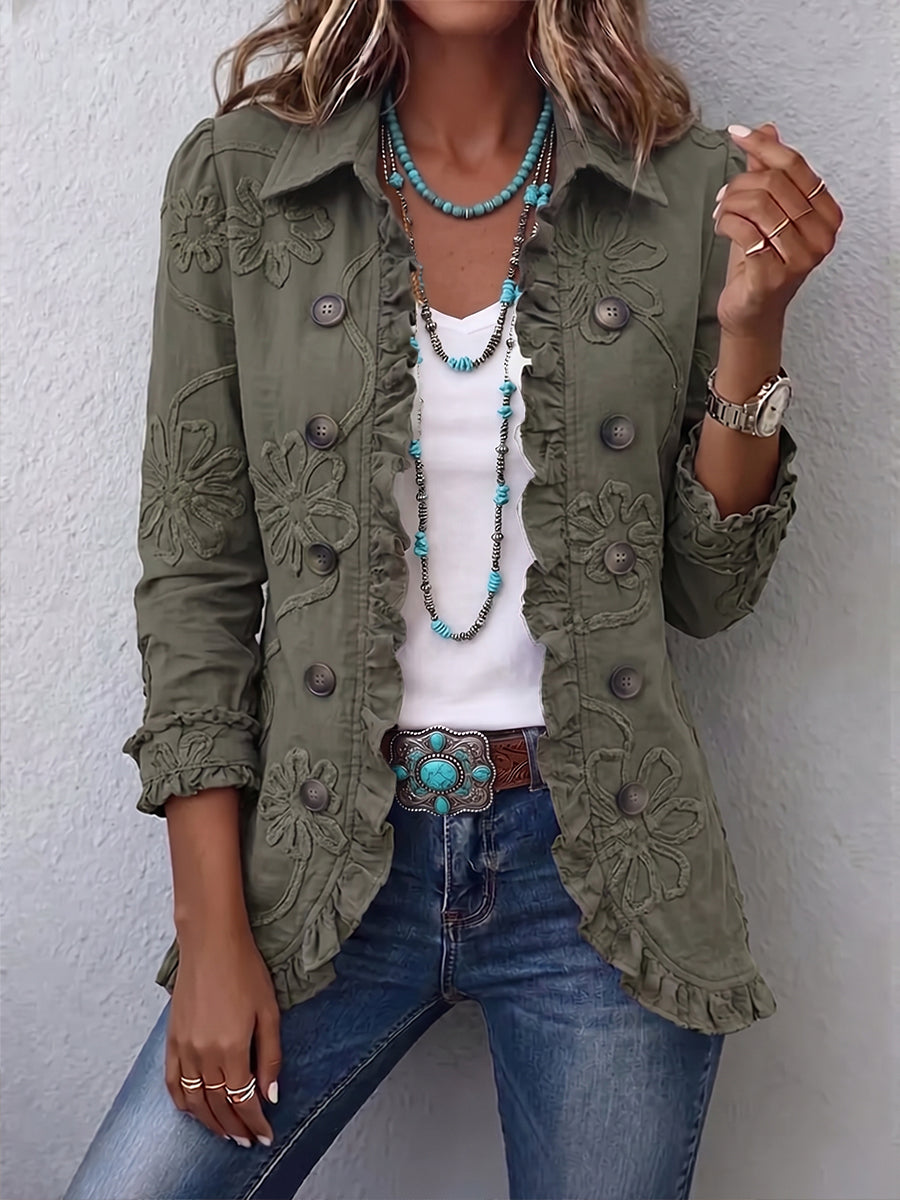 Katrin - Bestickte Rüschenjacke