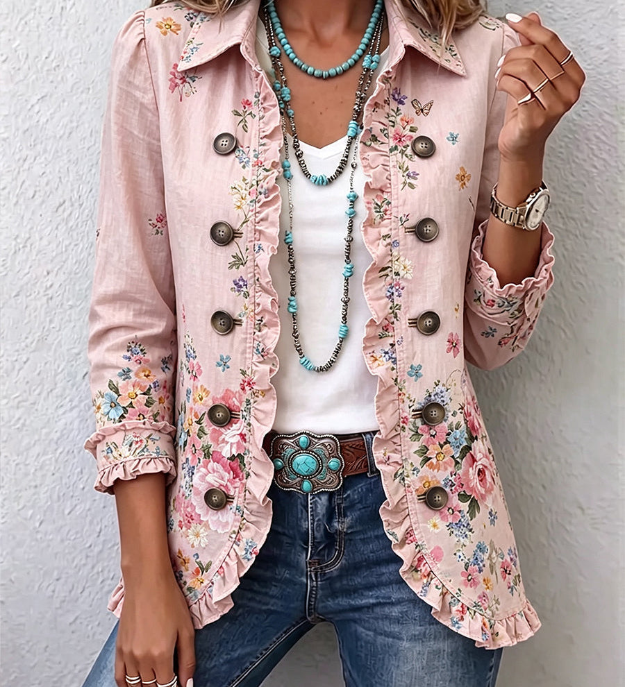 Kim - Florale Rüschenjacke