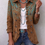 Emma - Braune Paisley-Rüschenjacke
