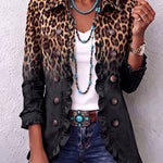 Gesa - Schwarzer Leoparden-Rüschenblazer
