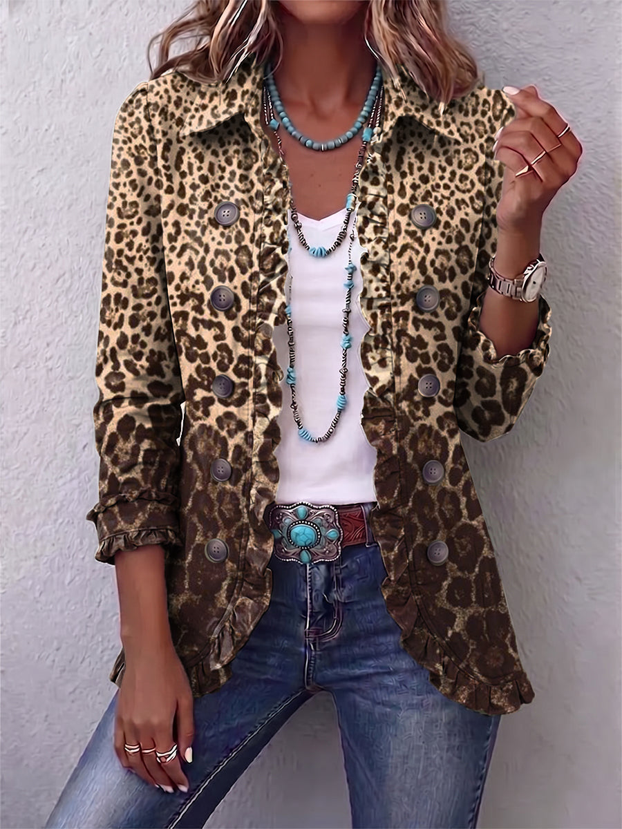 Elisa - Leoparden-Rüschenjacke