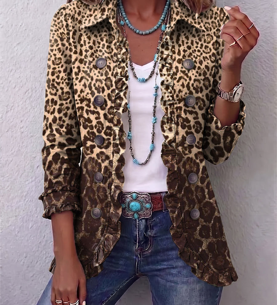 Elisa - Leoparden-Rüschenjacke