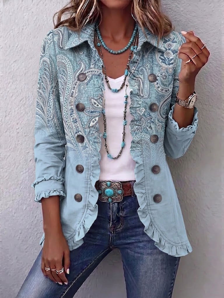 Jana - Paisley-Rüschenjacke im Vintage-Stil