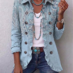 Jana - Paisley-Rüschenjacke im Vintage-Stil