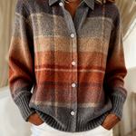 Insa - Karierte Strickjacke im Ombré