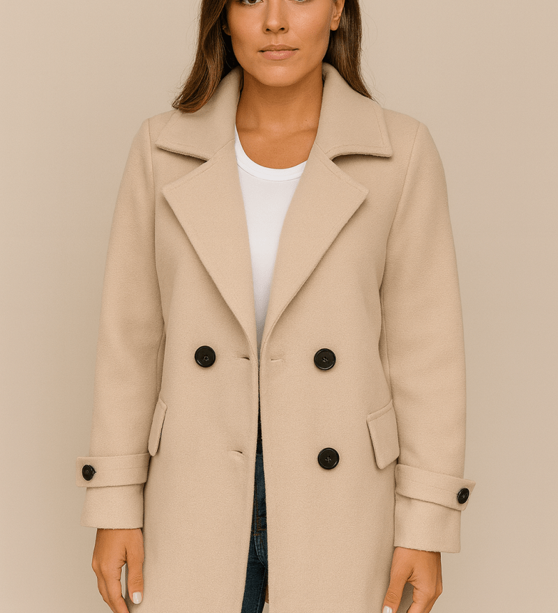 Johanna - Schicke Jacke mit Kragen - Beige