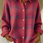 Anja - Weiche Hemd-Strickjacke in Rosa