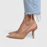 Beige Wildleder