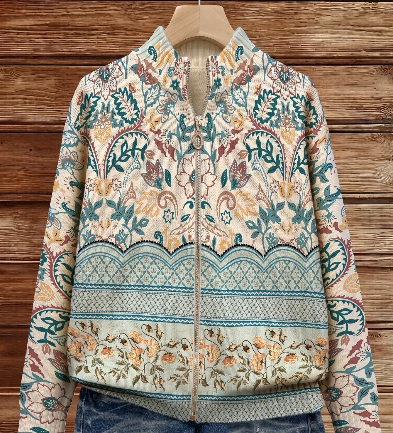Annika - Cardigan mit Vintage-Blumenmuster