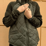 Michaela - Kuschelige Strickjacke - Olivgrün