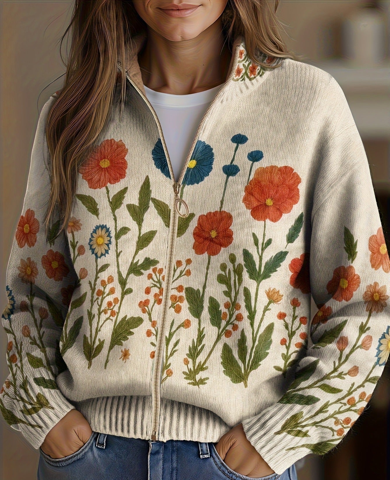 Leonie - Cardigan mit Wildblumen-Muster