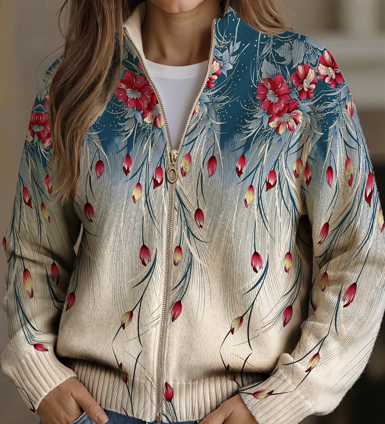 Rosalie - Cardigan mit elegantem Blumenmuster